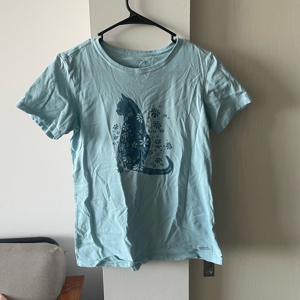 Life is Good cat tee